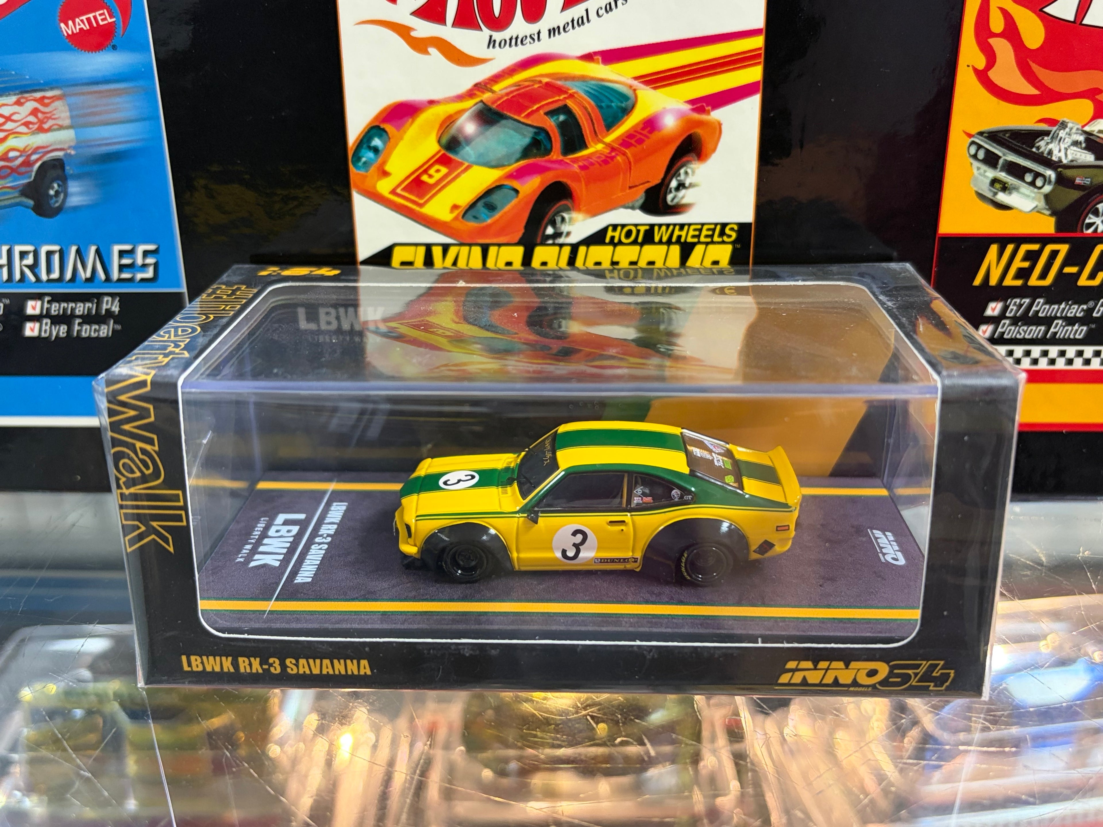 Inno64 Mazda RX-3 Savanna LBWK Yellow #3