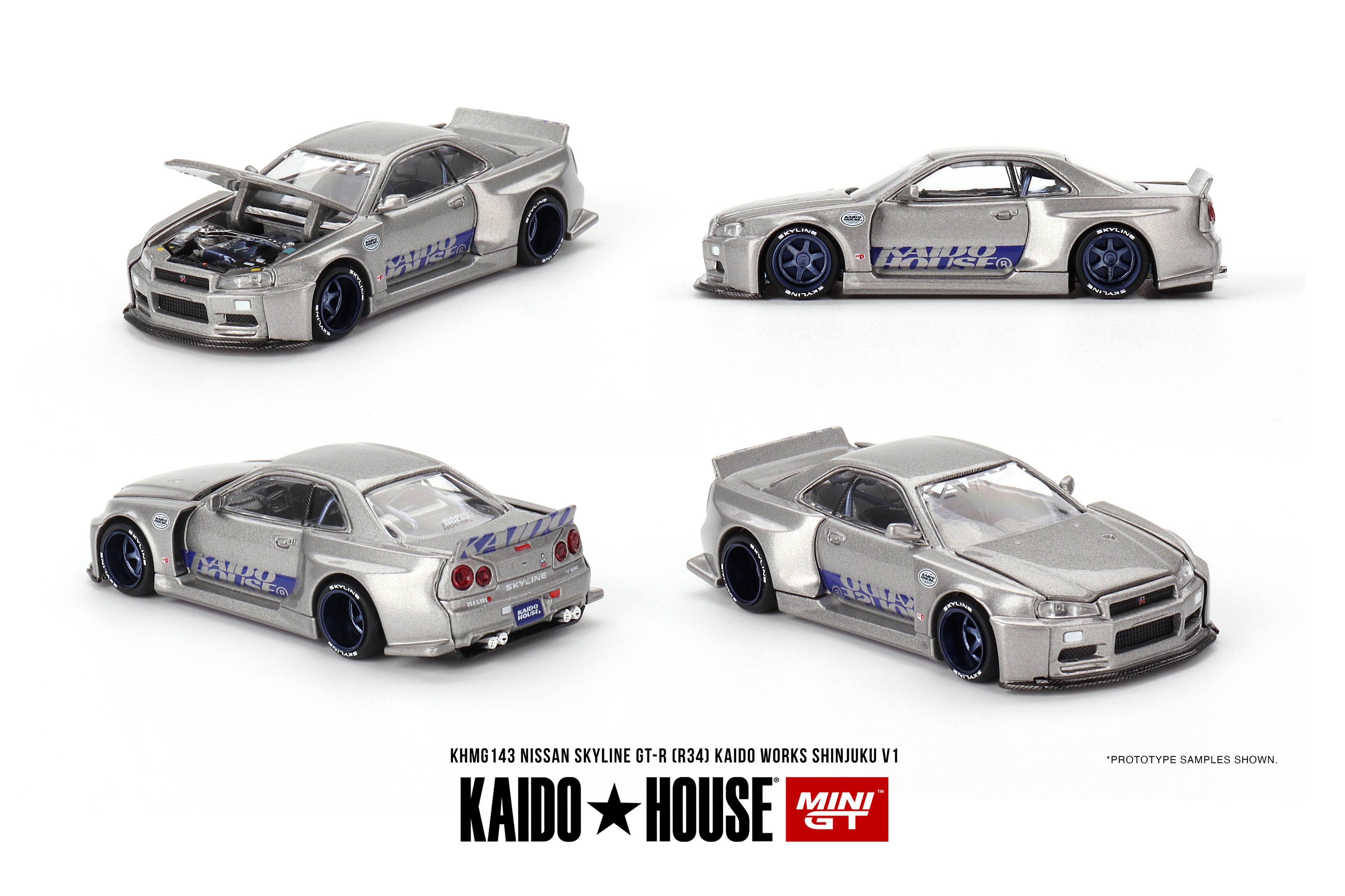 Kaido House Nissan Skyline GT-R (R34) Kaido Works Shinjuku V1 – 1:64 (Unsealed)