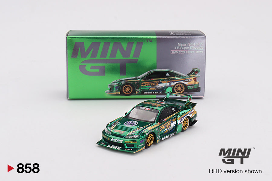 Mini GT #858 Nissan LB-Super Silhouette S15 Silvia LBWK – 2024 Fausto Racing 1/64