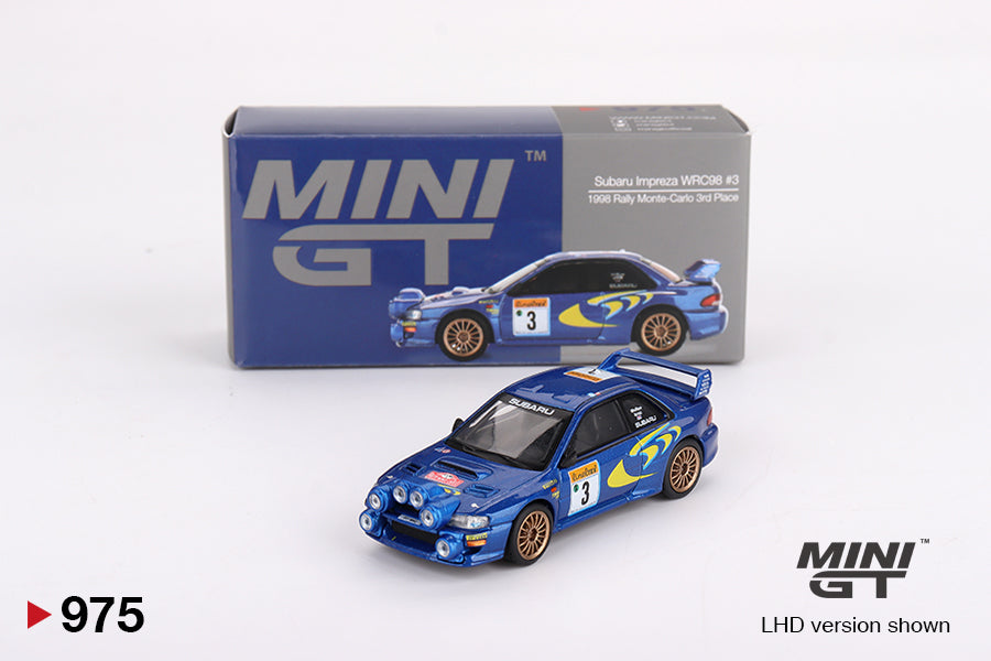 Mini Gt Subaru Impreza WRC98 1998 Rally Monte-Carlo 3rd Place #3 #975
