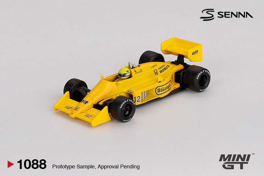 Mini GT #1088 1:64 Lotus 99T #12 Ayrton Senna 1987 Monaco Grand Prix Winner