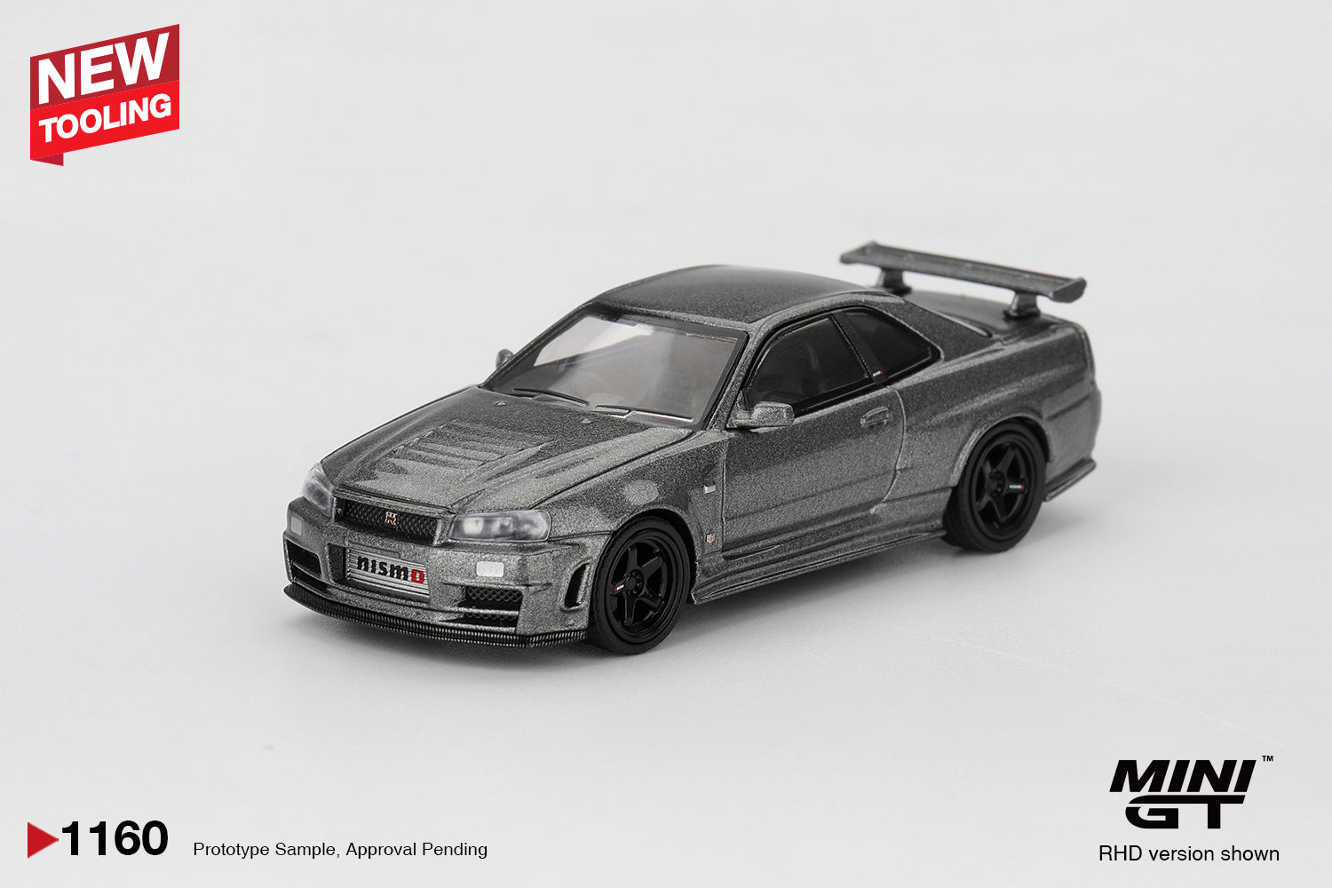 Mini GT #1160 Nissan Skyline GT-R Dark Metal Gray (NISMO BNR34 CRS Version)