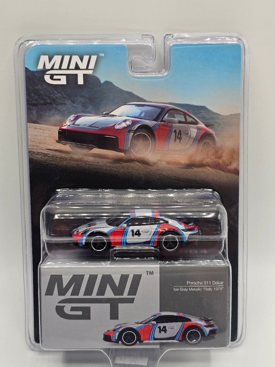 Mini GT 1:64 Porsche 911 Dakar #14 Ice Grey Metallic #964 - Limited Edition