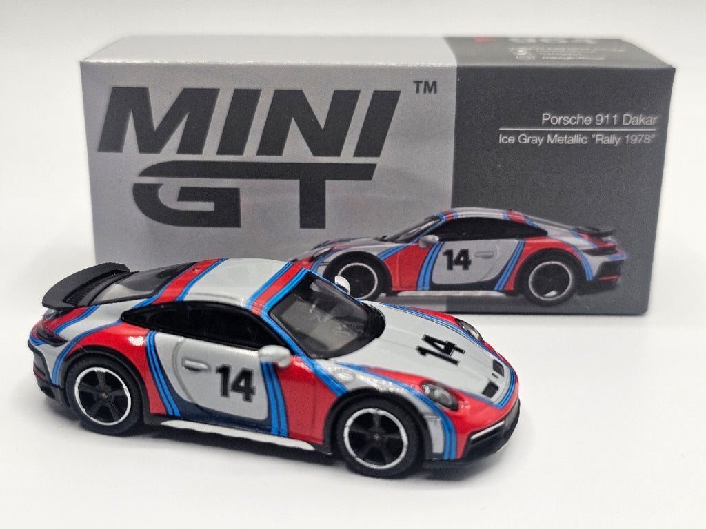 Mini GT 1:64 Porsche 911 Dakar #14 Ice Grey Metallic #964 - Limited Edition
