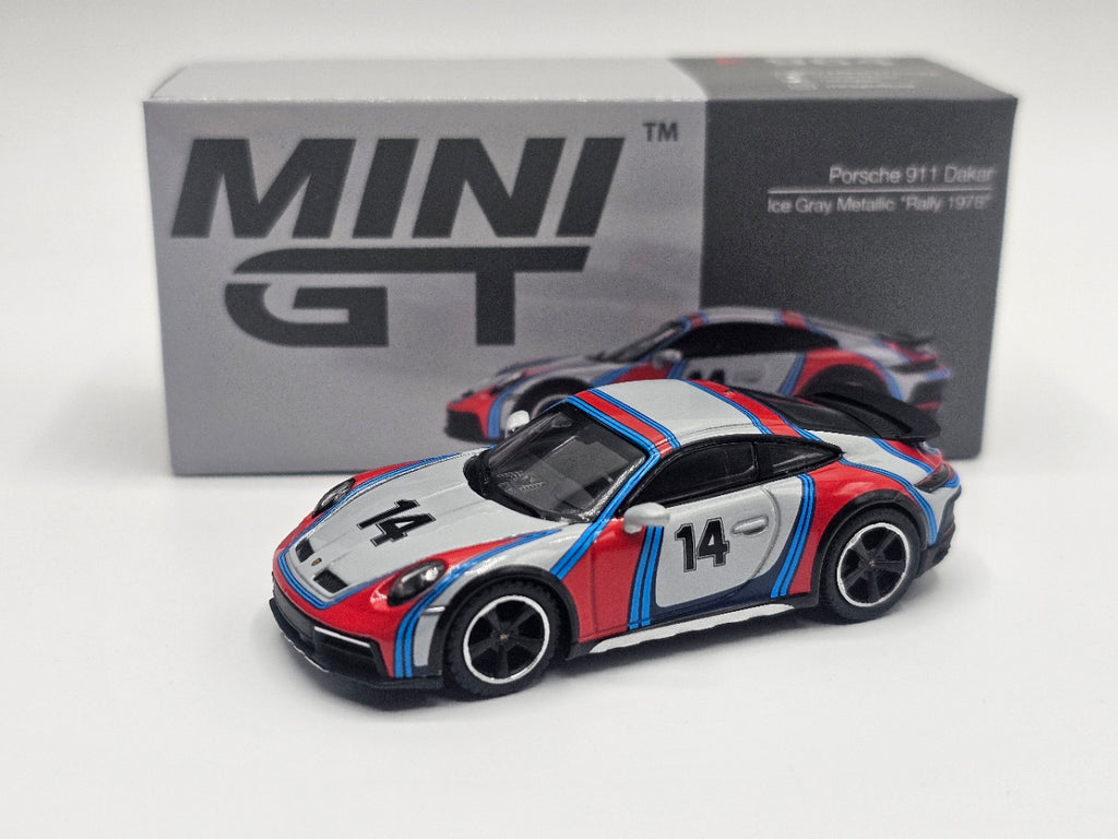 Mini GT 1:64 Porsche 911 Dakar #14 Ice Grey Metallic #964 - Limited Edition