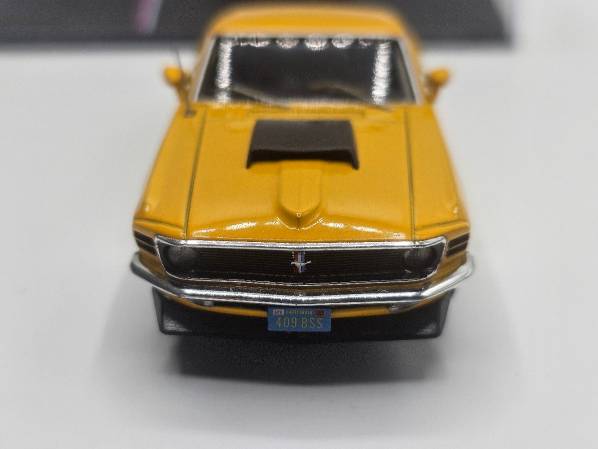 IXO Models 1970 Ford Mustang Boss 429 - Yellow - 1:43 Scale Die-Cast Collectible