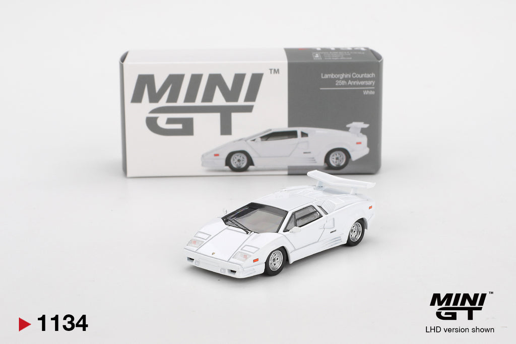 Lamborghini Countach 25th Anniversary White - Mini GT 1:64