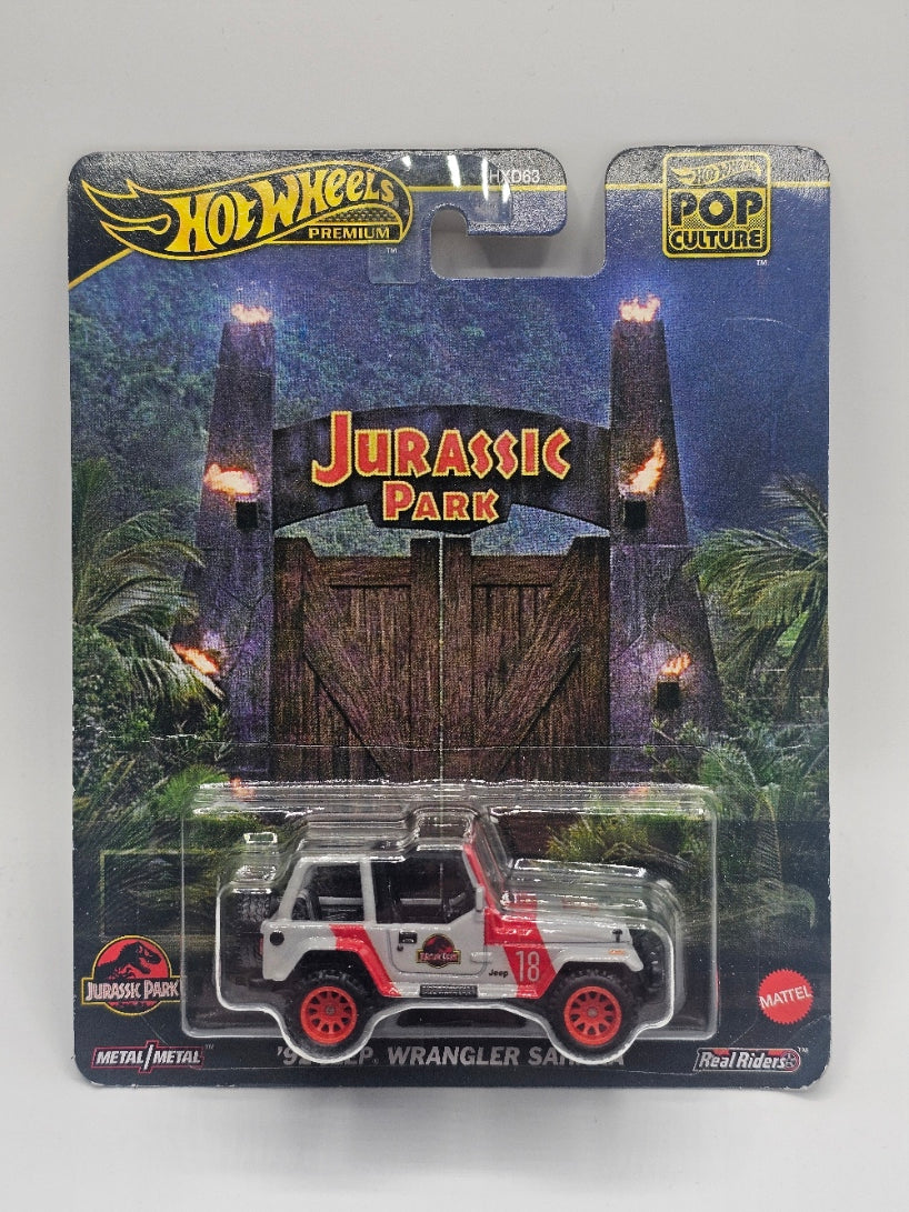 Hot Wheels Premium '92 Jeep Wrangler Sahara - Jurassic Park Edition