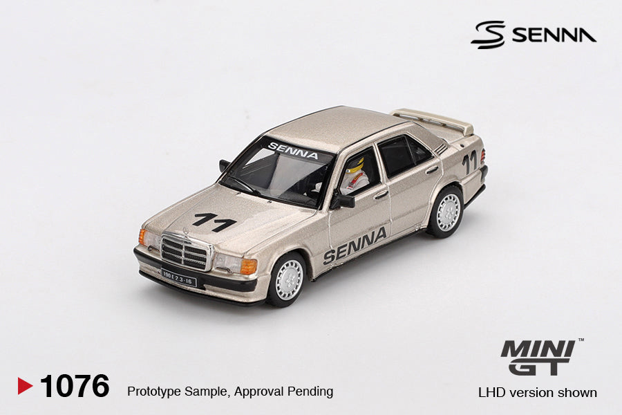 Mini GT #1076 Mercedes-Benz 190 E 2.3-16 #11 Ayrton Senna – 1984 Nürburgring Race of Champions 1/64