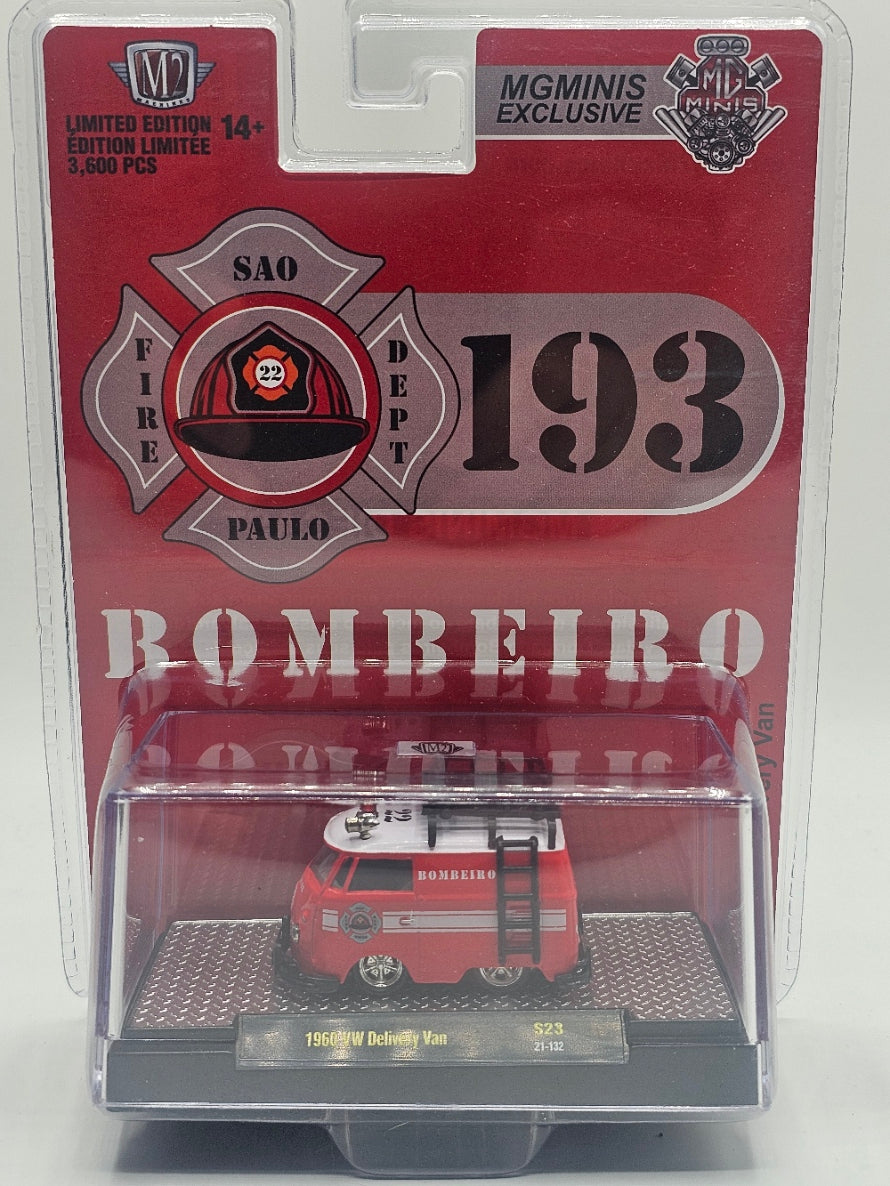 M2 Machines Exclusive Salão Diecast Brazil - 1960 VW Delivery Van Bombeiro 193