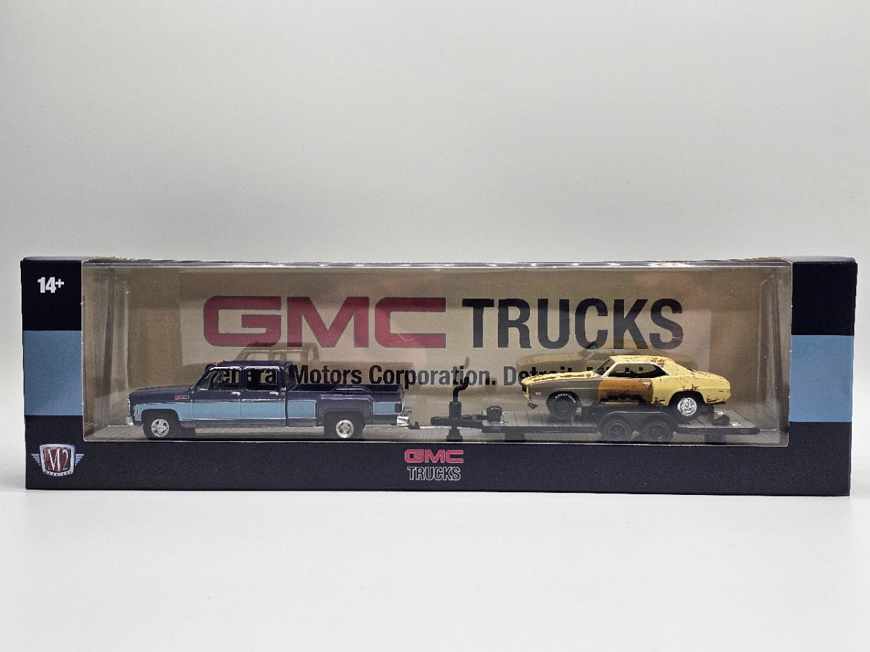 M2 Machines Auto Hauler 89 1973 GMC Sierra 3500 and 1969 Chevy Camaro RS