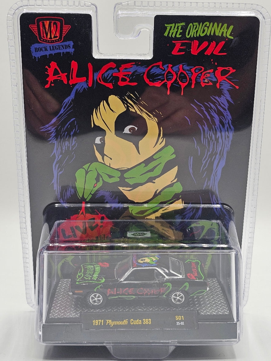 M2 Machines S01 25-02 Alice Cooper 1971 Plymouth Cuda 383 1/64 Scale Rock Legend