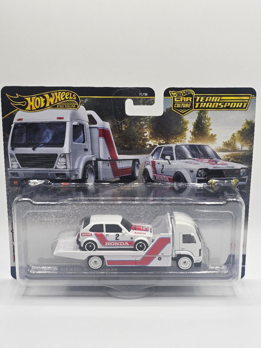 Hot Wheels 2025 Premium Hauler Team Transport '73 Honda Civic Custom & Aero Lift
