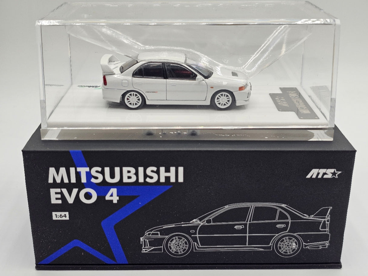 Mitsubishi EVO 4th Generation, White 1:64 Diecast Model Car by ATS