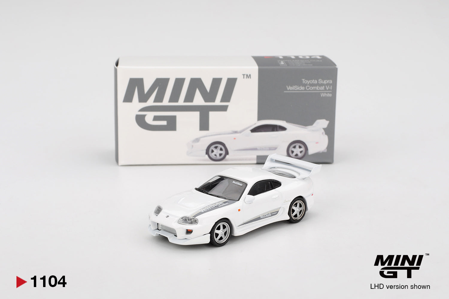Mini GT #1104 1:64 Toyota Supra VeilSide Combat V1 White Die-Cast