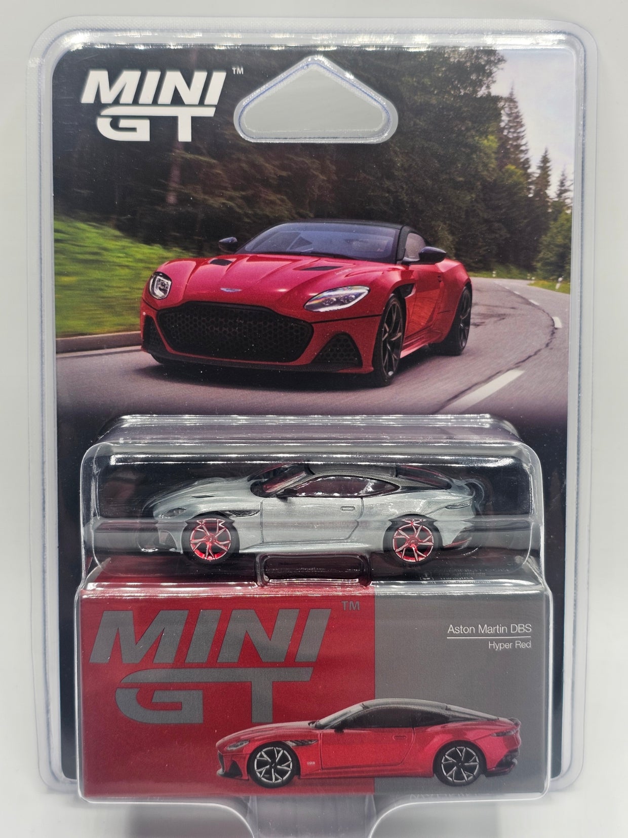 Aston Martin DBS Hyper Red - Mini GT Chase Edition 1:64