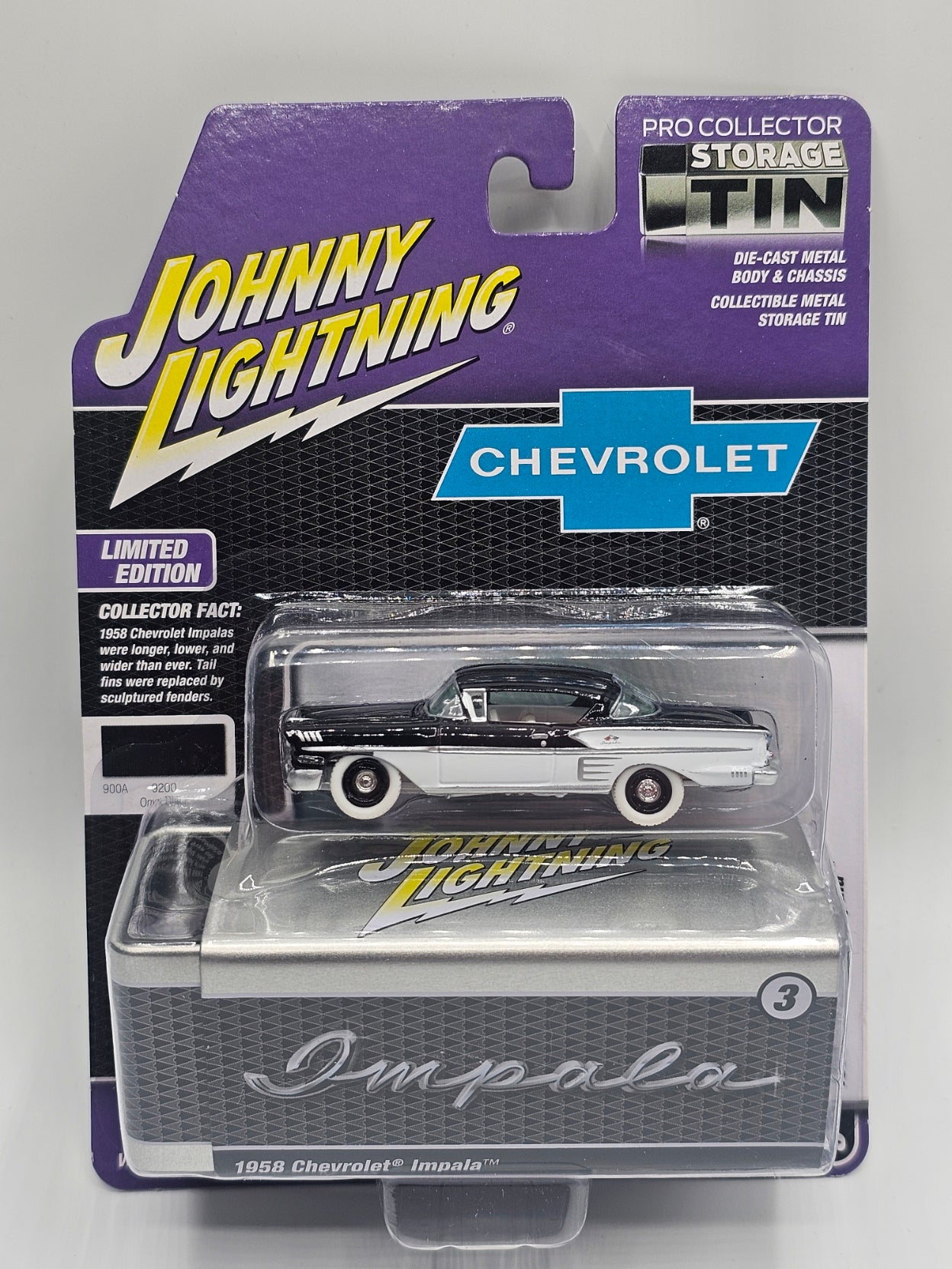 1958 Chevrolet Impala 2025 Pro Collector Storage Tin - Johnny Lightning White Lightning Chase 1:64