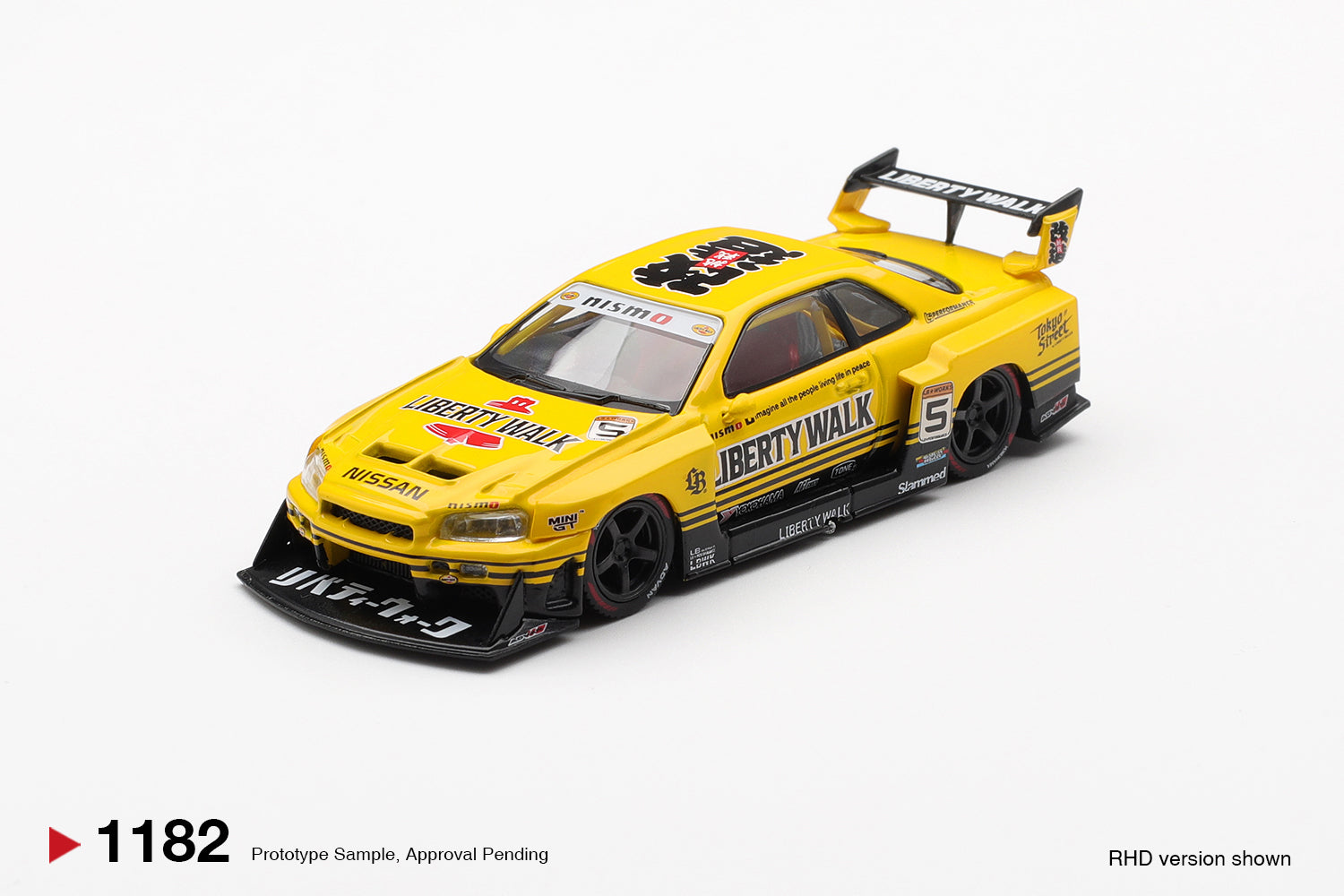 Mini GT #1182 Nissan LB-ER34 Super Silhouette Skyline – Sport Yellow