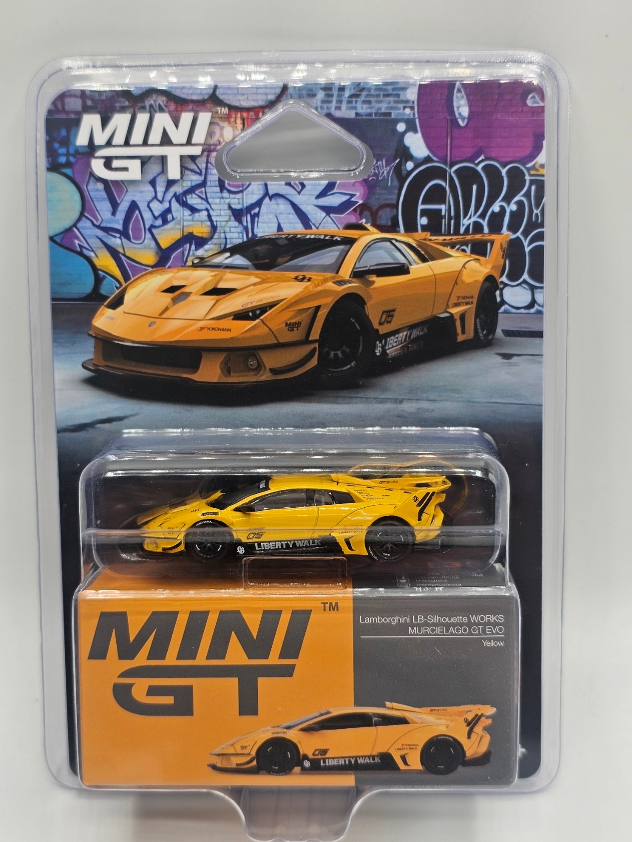 Lamborghini LB-Silhouette WORKS Murciélago GT Evo Yellow - Mini GT 1:64