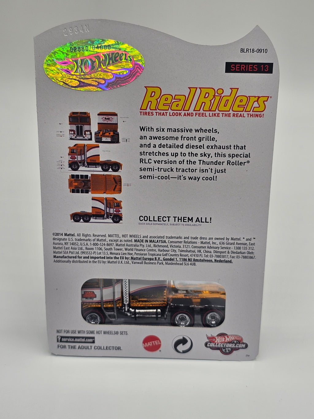 Hot Wheels RLC Real Riders Series 13 Thunder Roller #2880