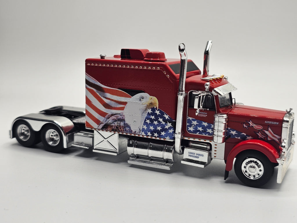 2002 Peterbilt 379 Tractor Truck 3-Axle Red 1:64 Scale by IXO Models