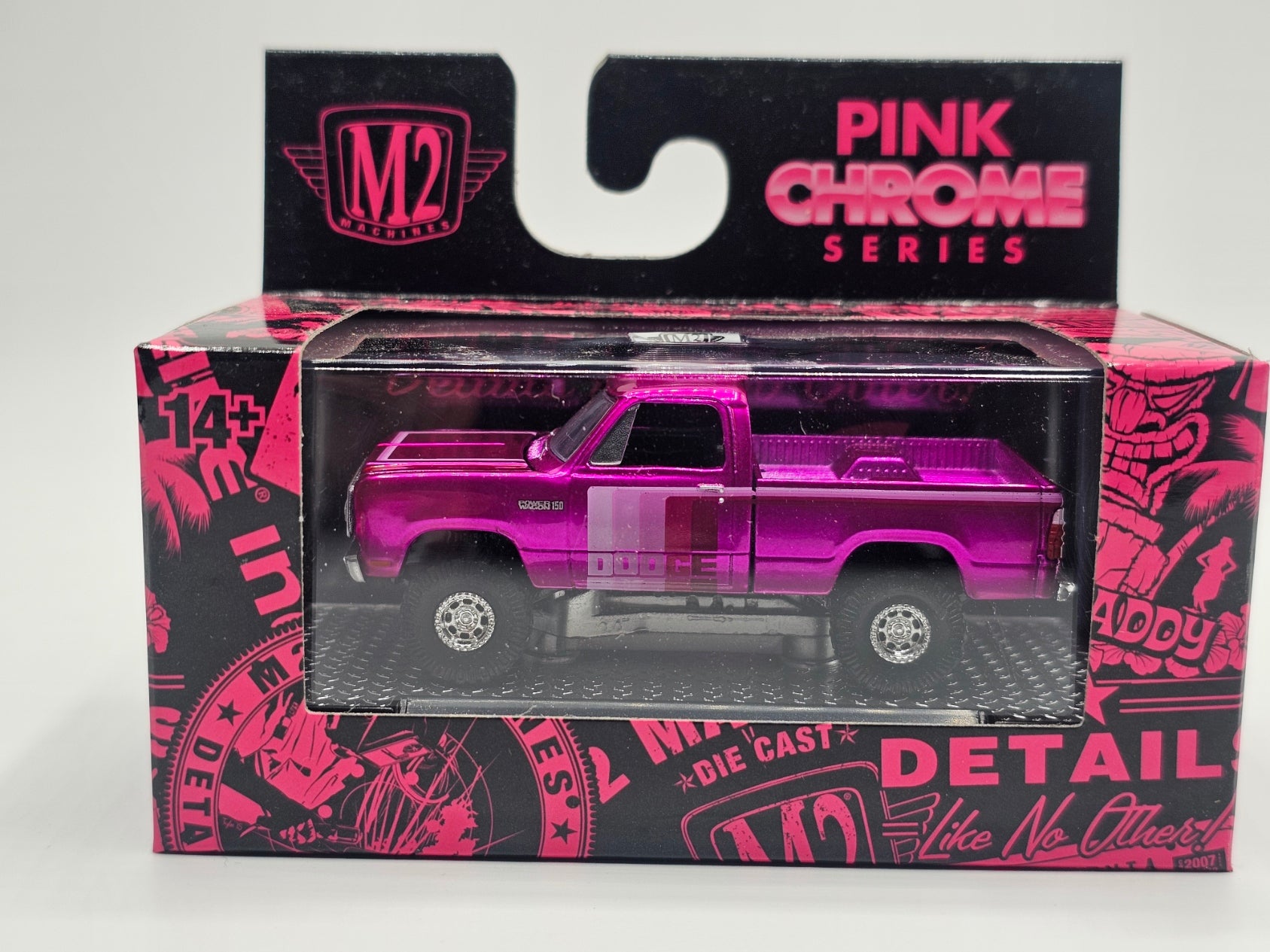 M2 Machines Pink Chrome 1979 Dodge 150 Power Wagon Pickup
