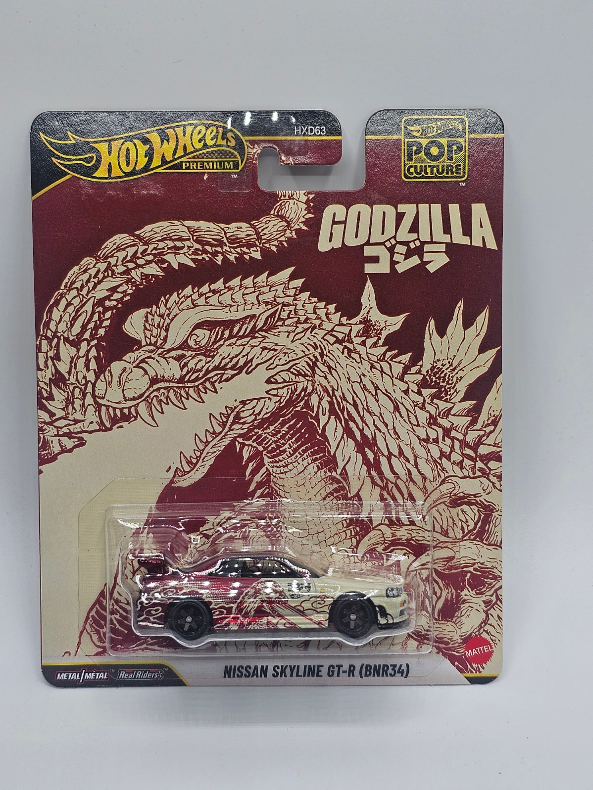 Hot Wheels Premium Pop Culture GODZILLA Nissan Skyline GT-R R34