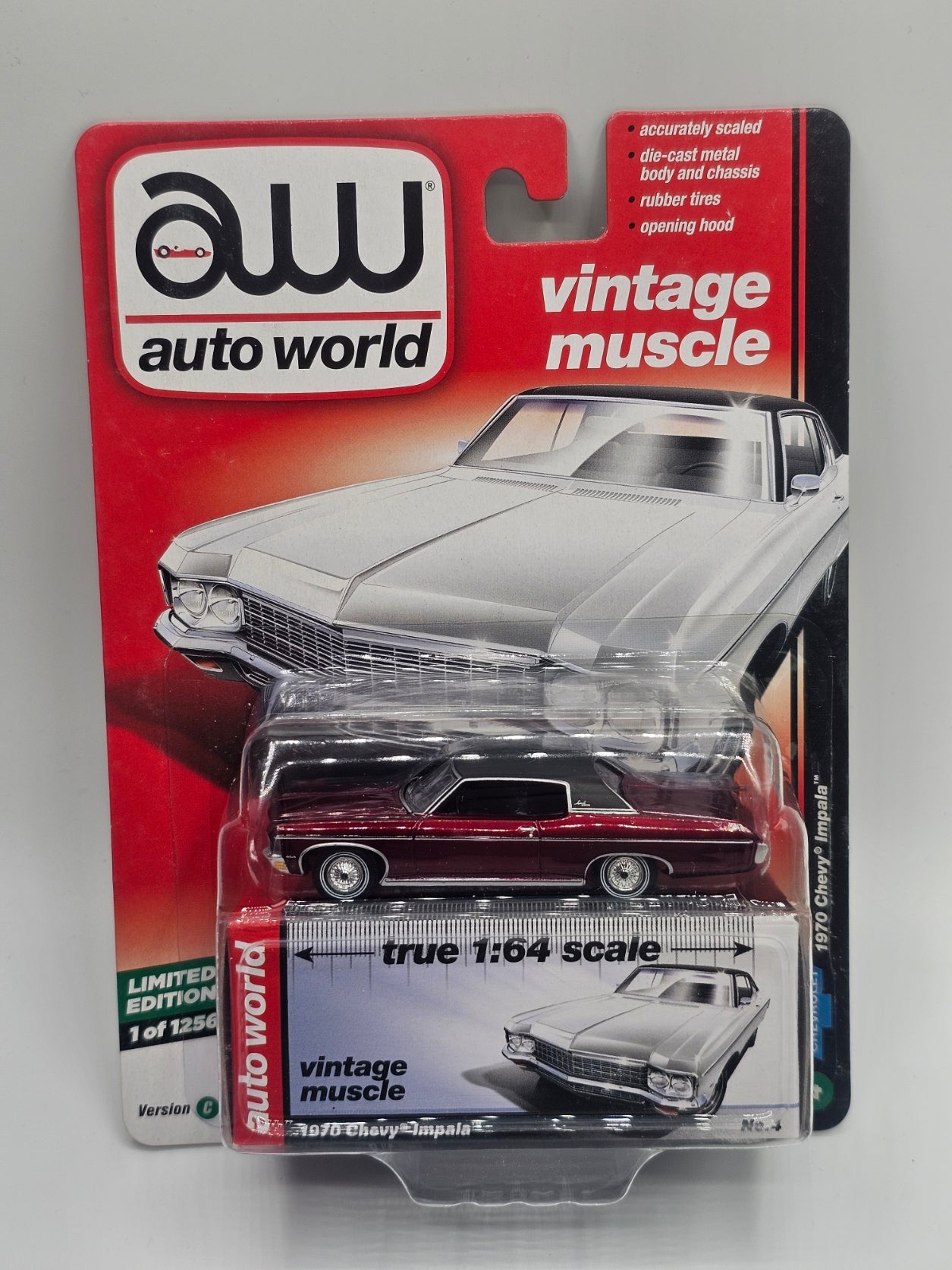 Auto World Vintage Muscle 1970 Chevy Impala Ruby Chase