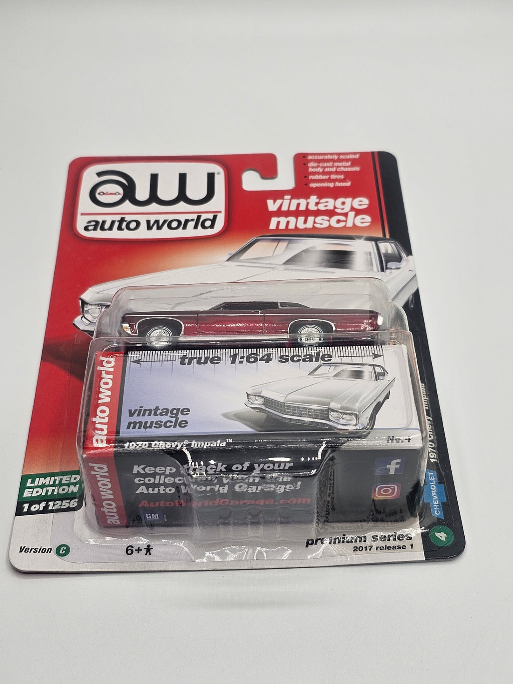 Auto World Vintage Muscle 1970 Chevy Impala Ruby Chase