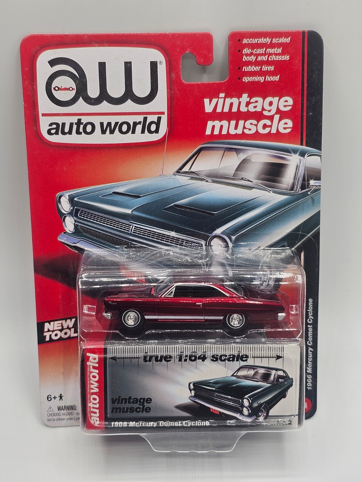Auto World Vintage Muscle 1966 Mercury Comet Cyclone Ruby Red