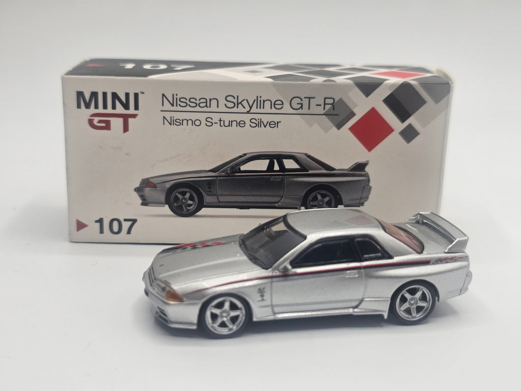MINI GT #107 Nissan Skyline GT-R (R32) Nismo S-Tune – Silver