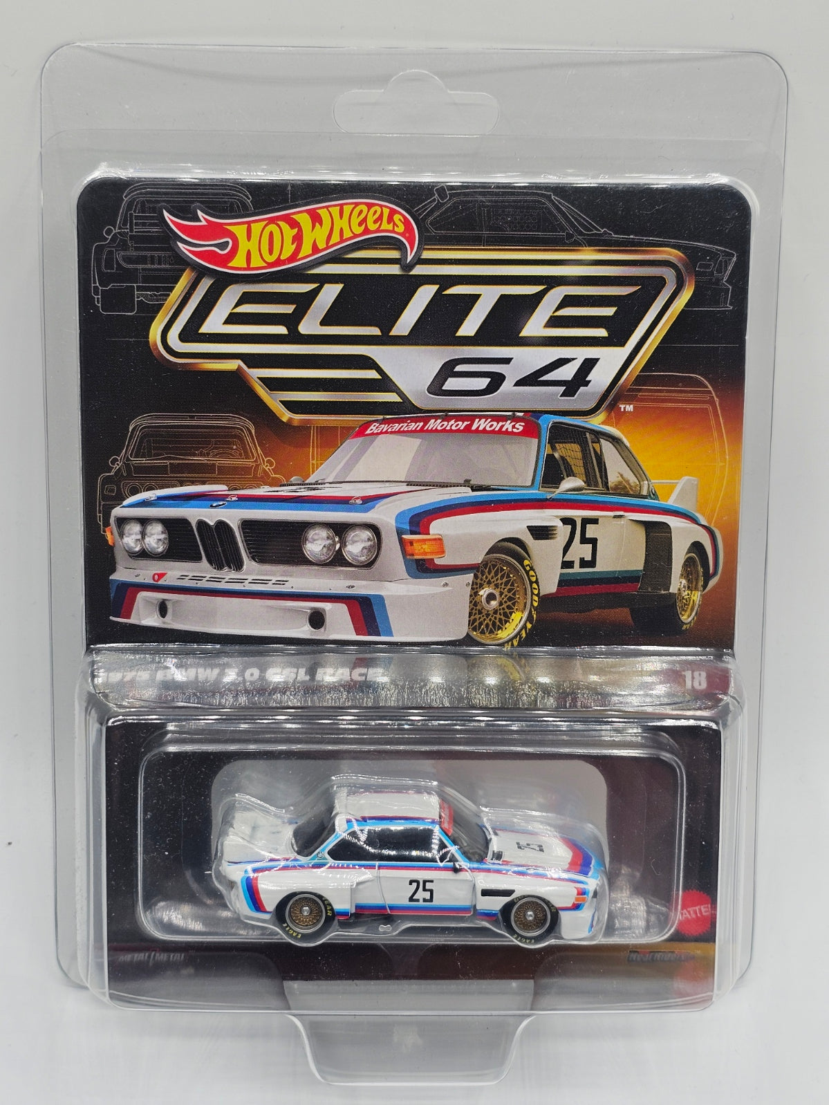 Hot Wheels Elite 64 1975 BMW 3.0 CSL Race