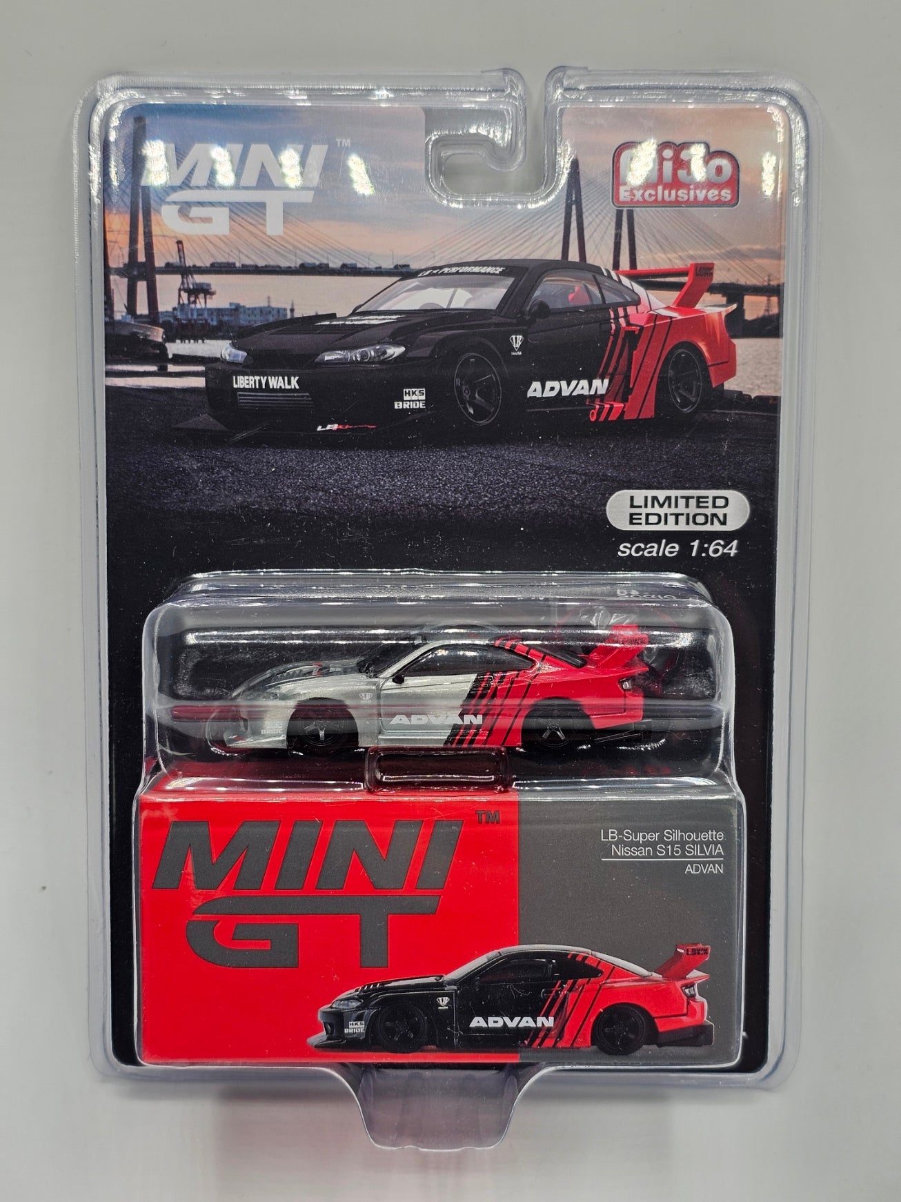 Mini GT #649 CHASE Mijo Exclusive Nissan LB-Super Silhouette S15 Silvia Advan 1/64