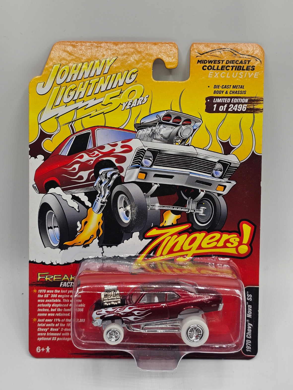 Johnny Lightning Zingers! 1970 Chevy Nova SS – Red White Lightning Chase)