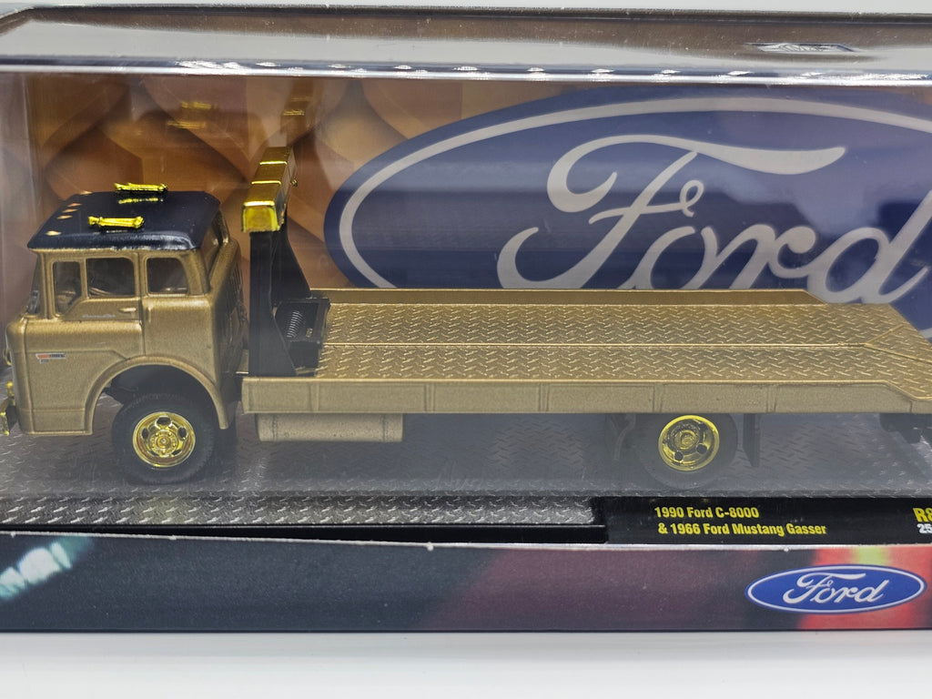 M2 Machines Auto Hauler 87 1990 Ford C-8000 w/ 1966 Ford Mustang Gasser Chase