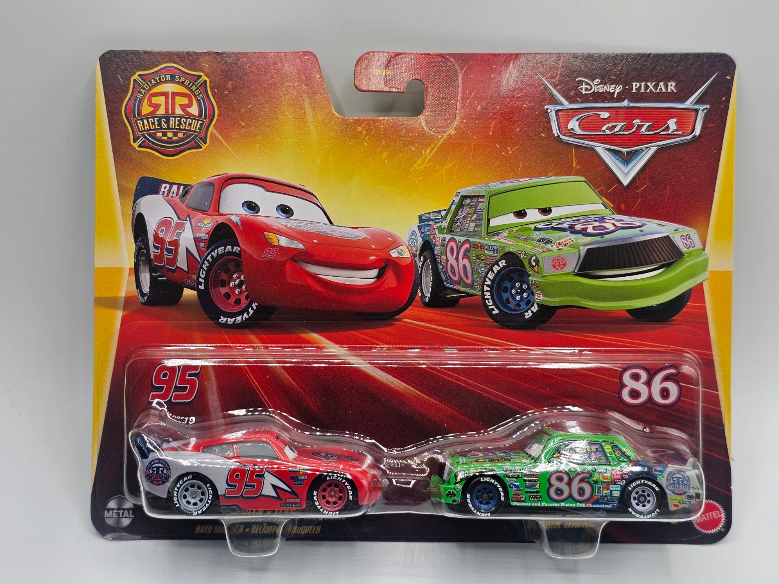 Disney Pixar Cars Race & Rescue Lightning McQueen and Chick Hicks 2025 2-Pack