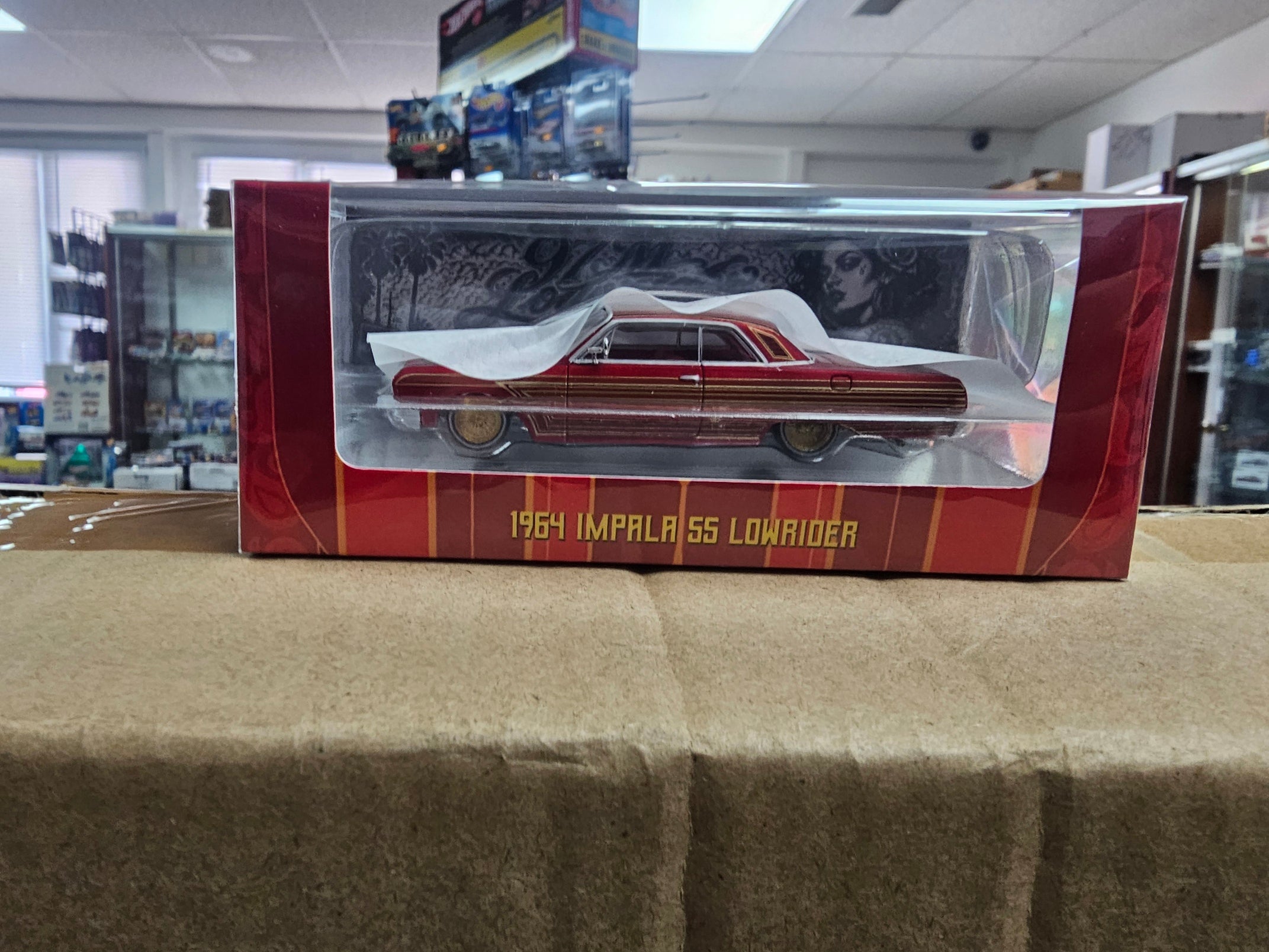 97M 1:64 Chevrolet Impala SS 1964 Red Lowrider