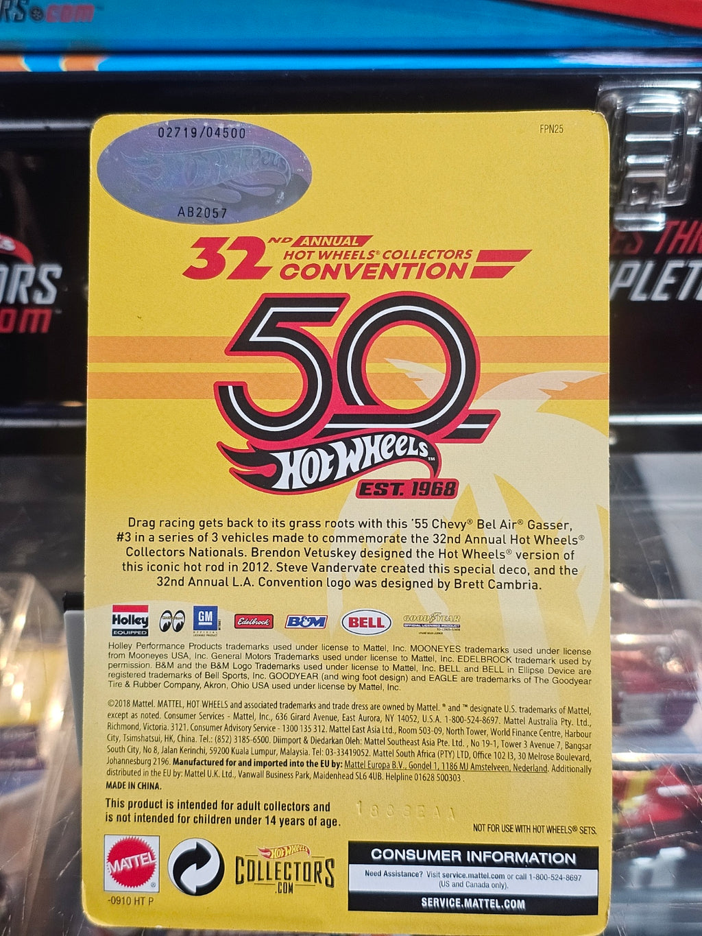 Hot Wheels 32nd Annual Collectors Convention '55 Chevy Bel Air Gasser Black #2719