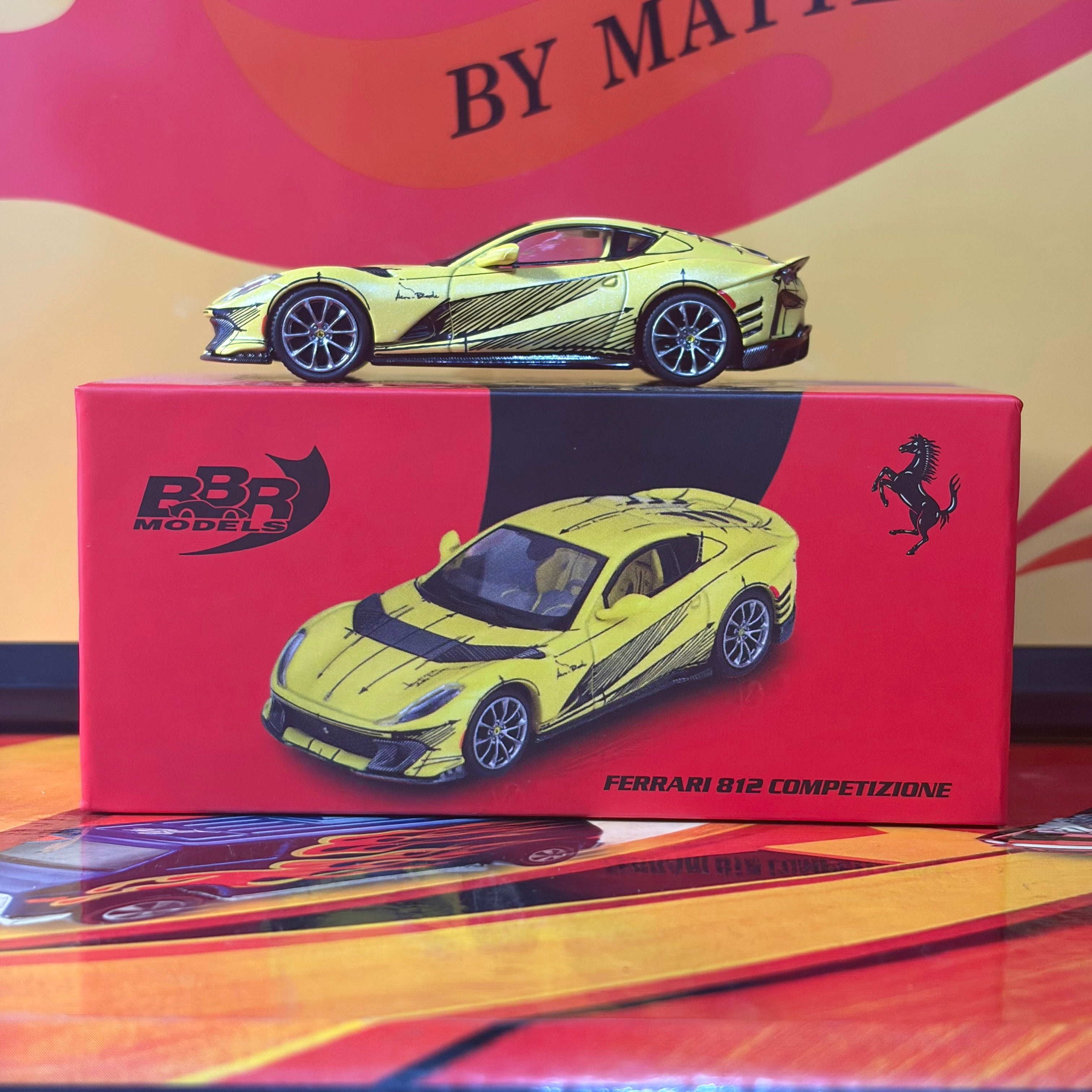 BBR Models 1:64 Ferrari 812 Competizione Tailor Made – Matte Yellow