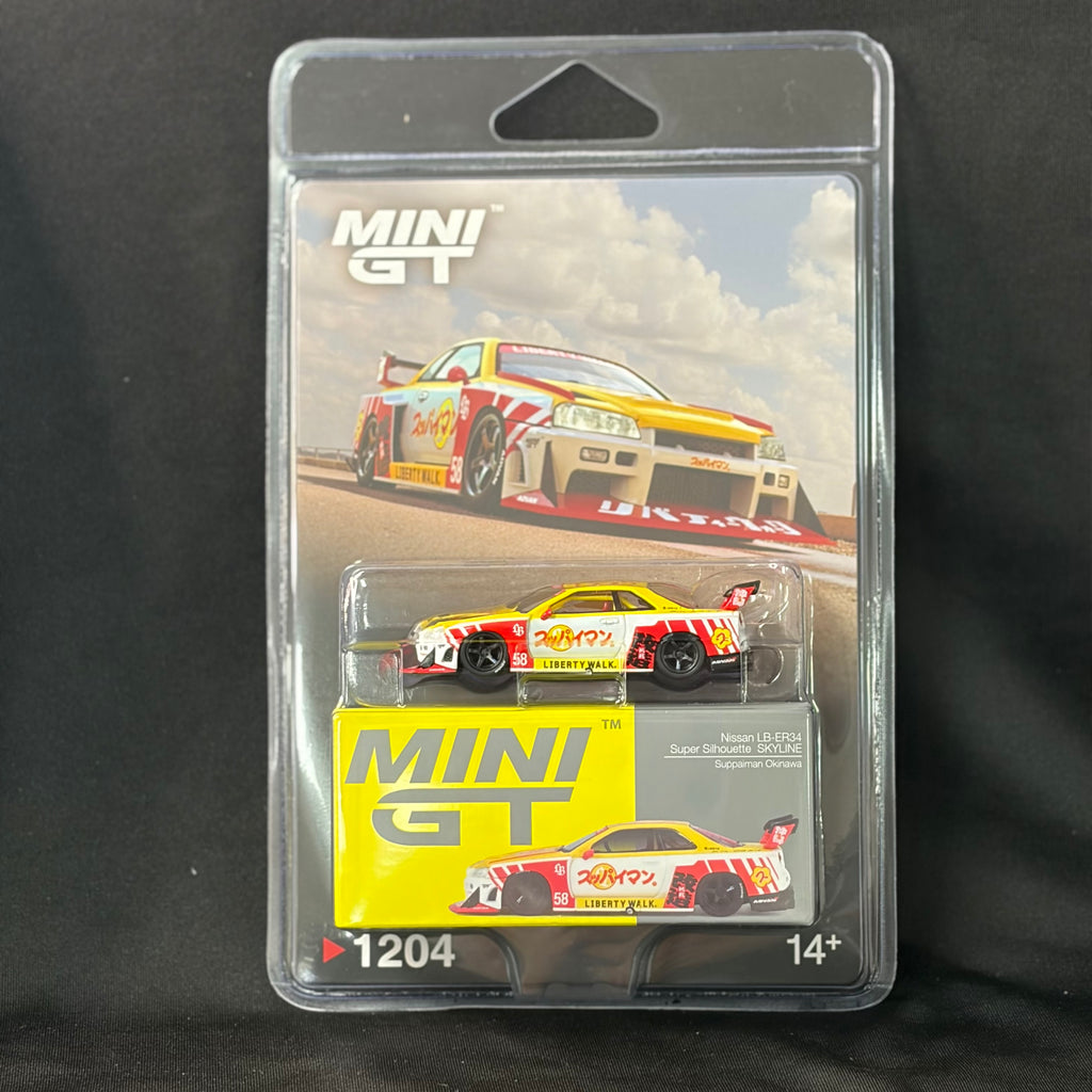 Mini GT #1204 Nissan LB-ER34 Super Silhouette Skyline – Suppaiman Okinawa