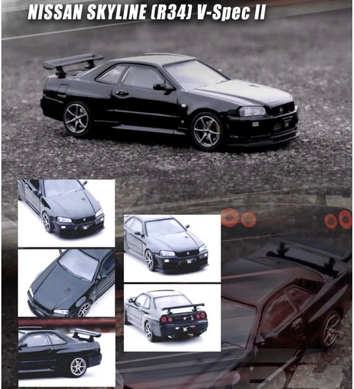 INNO64 Nissan Skyline GT-R (R34) V-Spec II Black 1:64