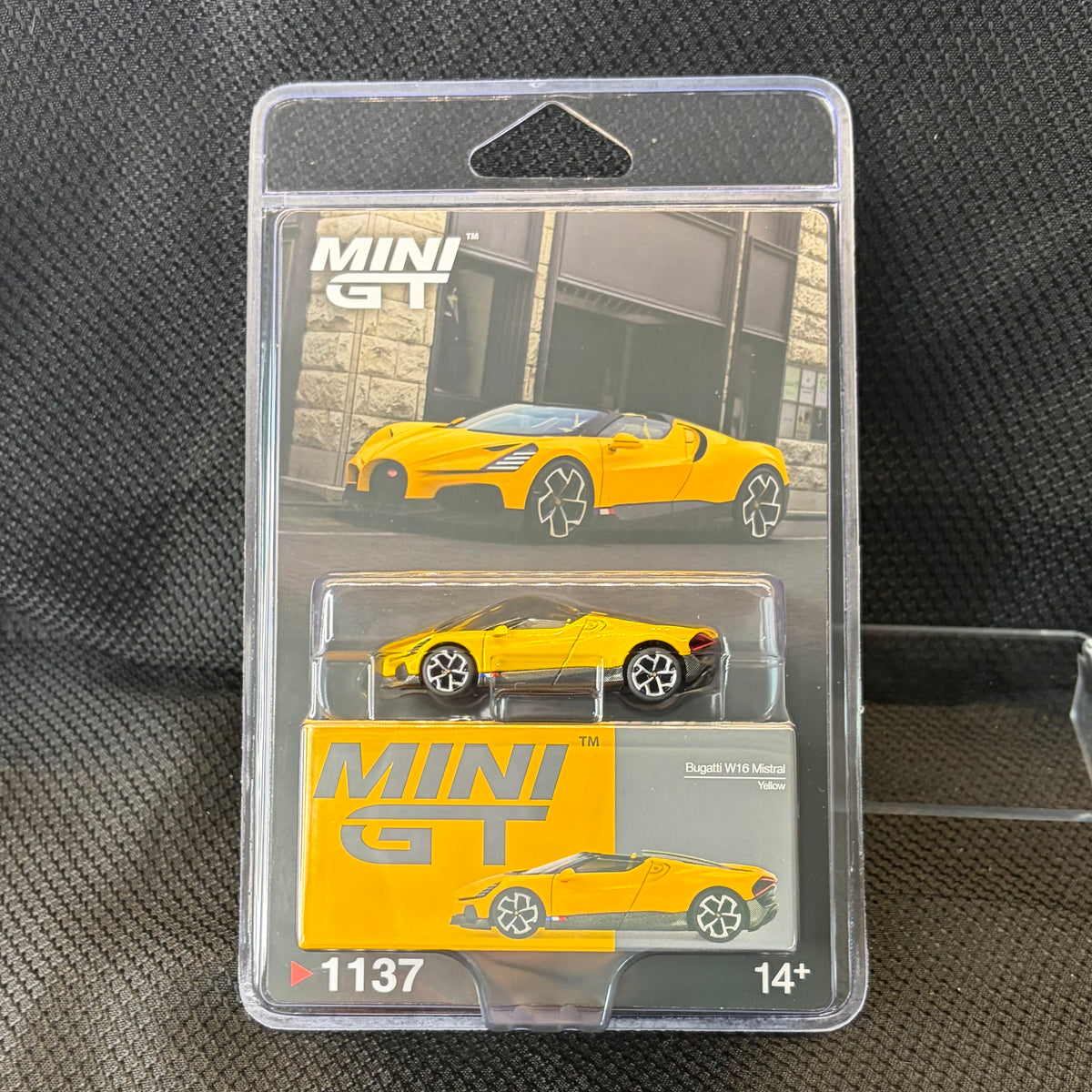 Mini GT #1137 Bugatti W16 Mistral Yellow