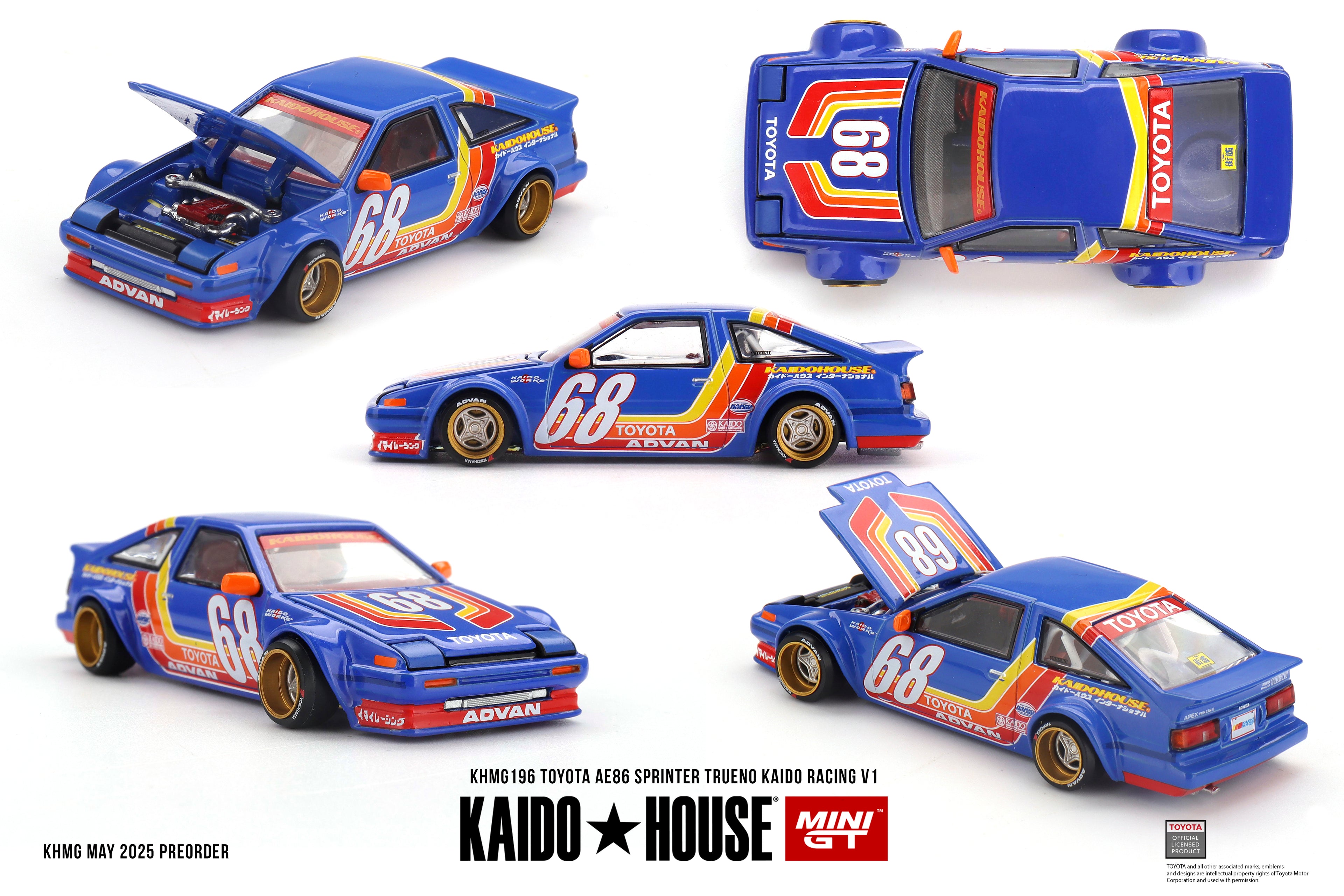 Toyota AE86 Sprinter Trueno Kaido Racing V1 - Kaido House 1:64 Scale