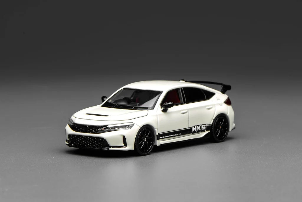 MotorHelix Honda Civic Type R (FL5) RHD "HKS" - White 1:64 Diecast Model