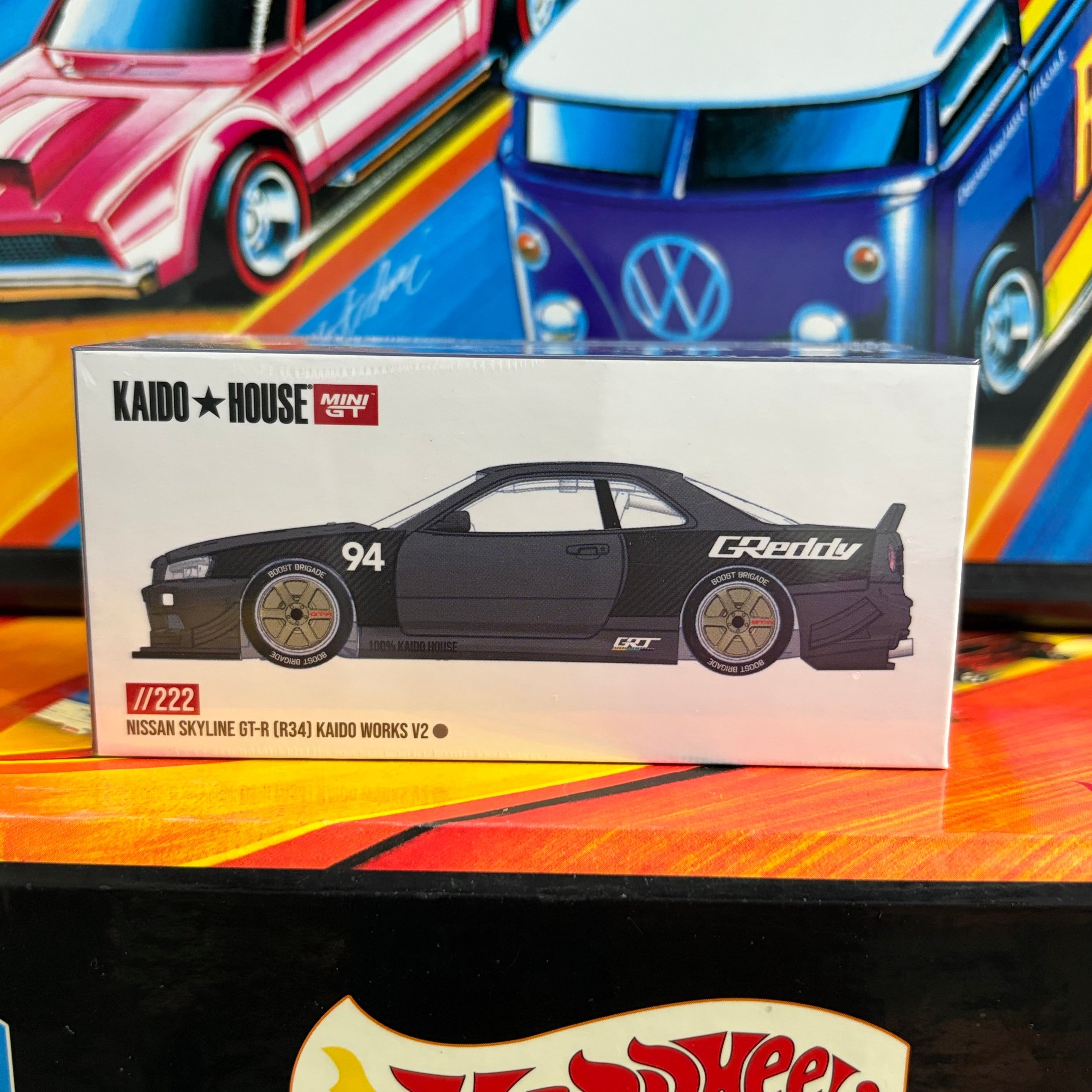 Kaido House #222 Nissan Skyline GT-R (R34) Kaido Works GReddy V2 Black w/ Carbon