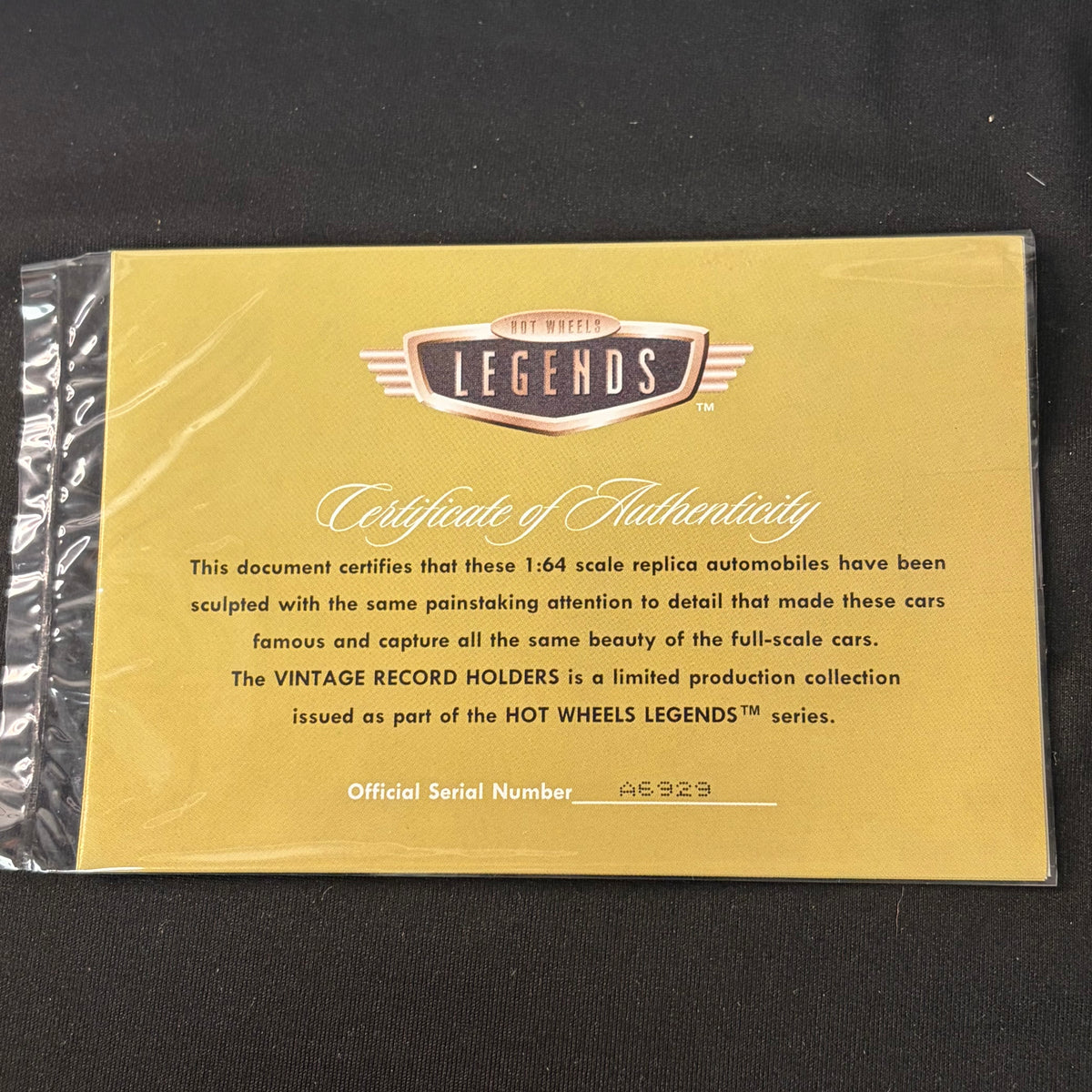 Hot Wheels '97 Legends Vintage Record Holders 4-Car w/ Case