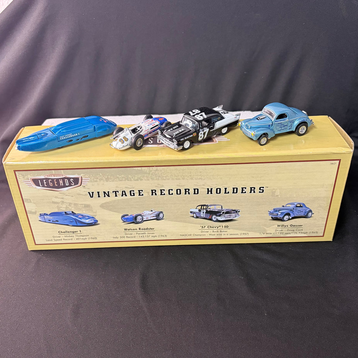 Hot Wheels '97 Legends Vintage Record Holders 4-Car w/ Case