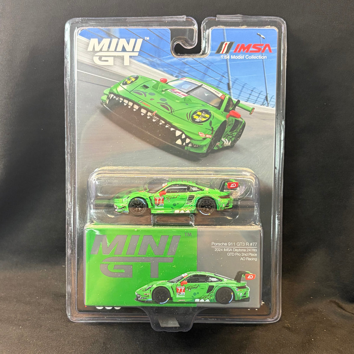 Mini GT #889 Porsche 911 GT3 R #77 AO Racing Rexy