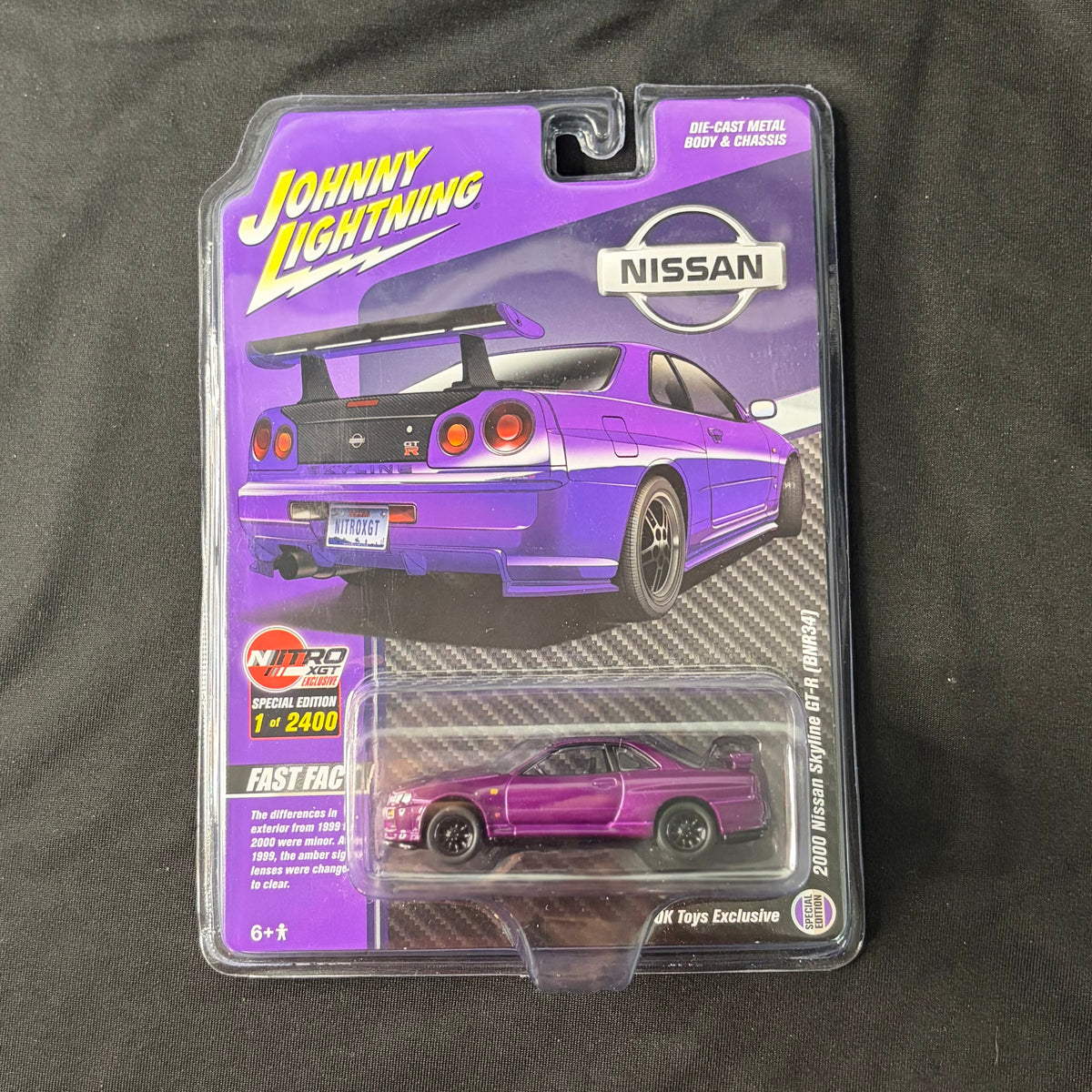 Johnny Lightning Nitro XGT Exclusive 2000 Nissan Skyline GT-R BNR34 Purple