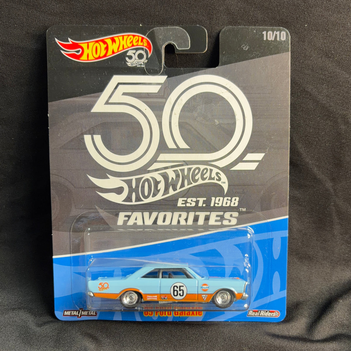 Hot Wheels 50th Anniversary Favorites '65 Ford Galaxie Gulf Real Riders 2018 FLF35